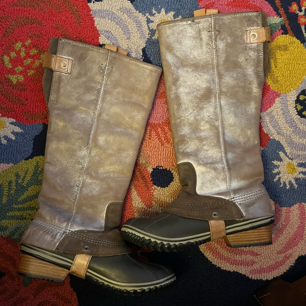 Sorel Slimpack Riding Boots in Tusk - Picture 3 of 10